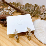Arrival 14K Plated Flower Stud Earrings for Women Zircon C Earrings