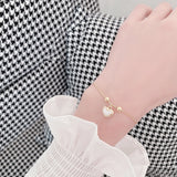 Arrival 14K Plated Heart Bracelet for Women Charm Bangle