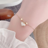 Arrival 14K Plated Heart Bracelet for Women Charm Bangle