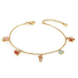 Arrival 14K Real Plated Zircon Anklets for Women Ocean Fish Starfish Bracelets