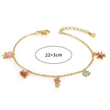 Arrival 14K Real Plated Zircon Anklets for Women Ocean Fish Starfish Bracelets
