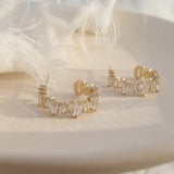 Classic Crystal Zircon Hoop Earrings Geometric Design