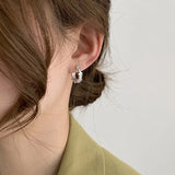 Classic Crystal Zircon Hoop Earrings Geometric Design