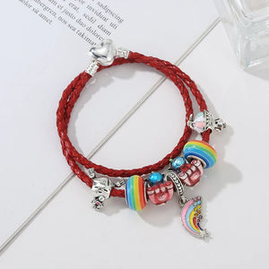 Colorful Unicorn Beads Charm Bracelet Women Jewelry Gift