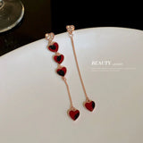 Crystal Asymmetric Long Chain Dangle Earrings Party