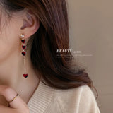 Crystal Asymmetric Long Chain Dangle Earrings Party