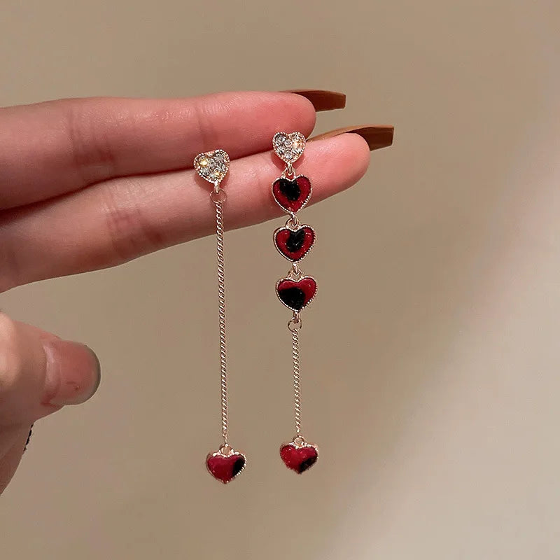 Crystal Asymmetric Long Chain Dangle Earrings Party