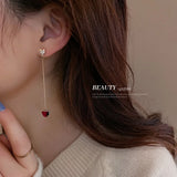 Crystal Asymmetric Long Chain Dangle Earrings Party