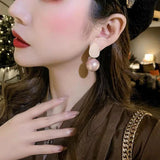 Geometric Pearl Clip-On Earrings for Women
