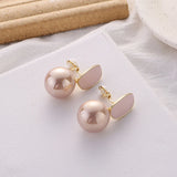 Geometric Pearl Clip-On Earrings for Women