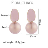 Geometric Pearl Clip-On Earrings for Women