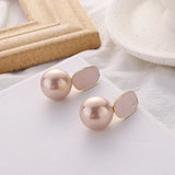 Geometric Pearl Clip-On Earrings for Women