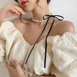 Arrival Choker Necklace Ribbon Bow Adjustable
