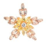 Yellow Purple Crystal Star Brooch for Women Costume Suit Scarf Broche Jewelry