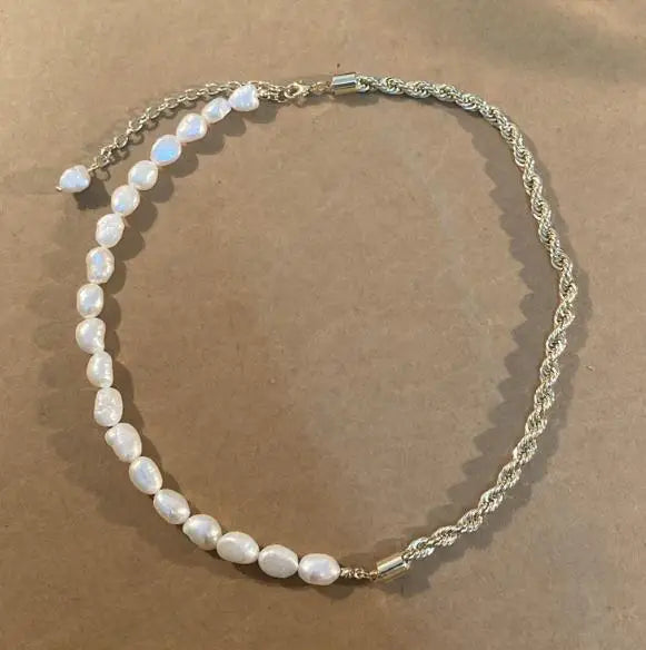 Pearl Necklace Rice Baroque Freshwater Pearls Jewelry Women Gift