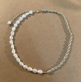 Pearl Necklace Rice Baroque Freshwater Pearls Jewelry Women Gift