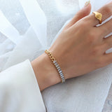 Waterproof Stainless Steel Zirconia Bracelet for Women