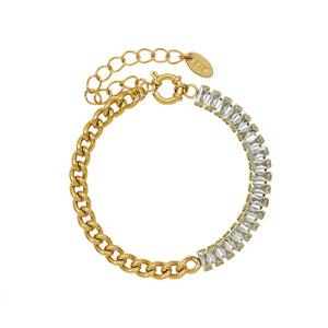 Waterproof Stainless Steel Zirconia Bracelet for Women