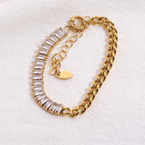 Waterproof Stainless Steel Zirconia Bracelet for Women