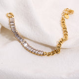 Waterproof Stainless Steel Zirconia Bracelet for Women