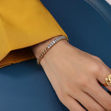 Waterproof Stainless Steel Zirconia Bracelet for Women