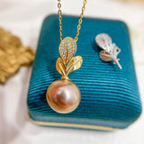 Leaf Pearl Pendant+Earrings Fittings DIY Jewelry Accessory