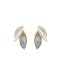 Metal Summer Fresh Grey Leaf Dangle Earrings For Women