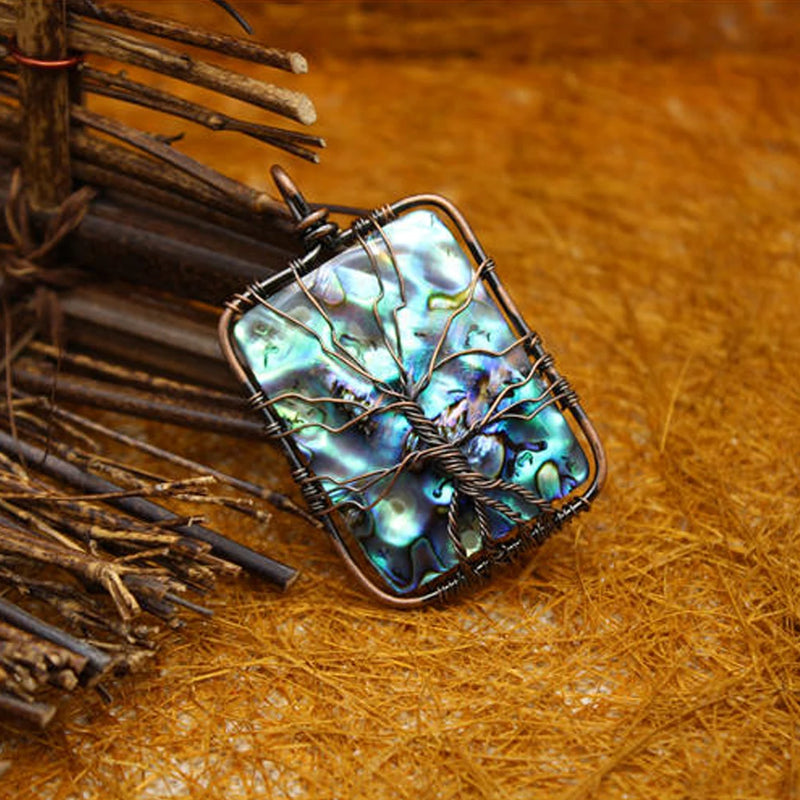 Arrival Abalone Shell Wire Pendant Chakra Protection Pendulum