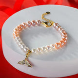 Colorful Freshwater Pearl Charm Bracelet for Women 16-20cm