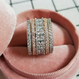 Arrival Rose 4 Pieces Stack Silver Wedding Ring Sets for Women