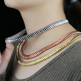 Arrival Rose Silver Classic Chain Choke 10mm Herringbone Snake Bracelet
