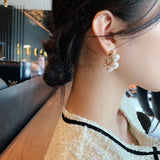 Geometric Simulated-pearl Stud Earrings For Women Party Jewelry
