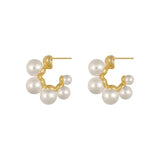 Geometric Simulated-pearl Stud Earrings For Women Party Jewelry