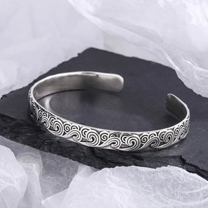 Ethnic Tibetan Silver Bangle for Women Men Girl Party Gift