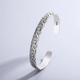 Ethnic Tibetan Silver Bangle for Women Men Girl Party Gift