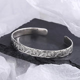 Ethnic Tibetan Silver Bangle for Women Men Girl Party Gift
