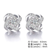 925 Sterling Silver Zircon Stud Earing For Women Party Gift