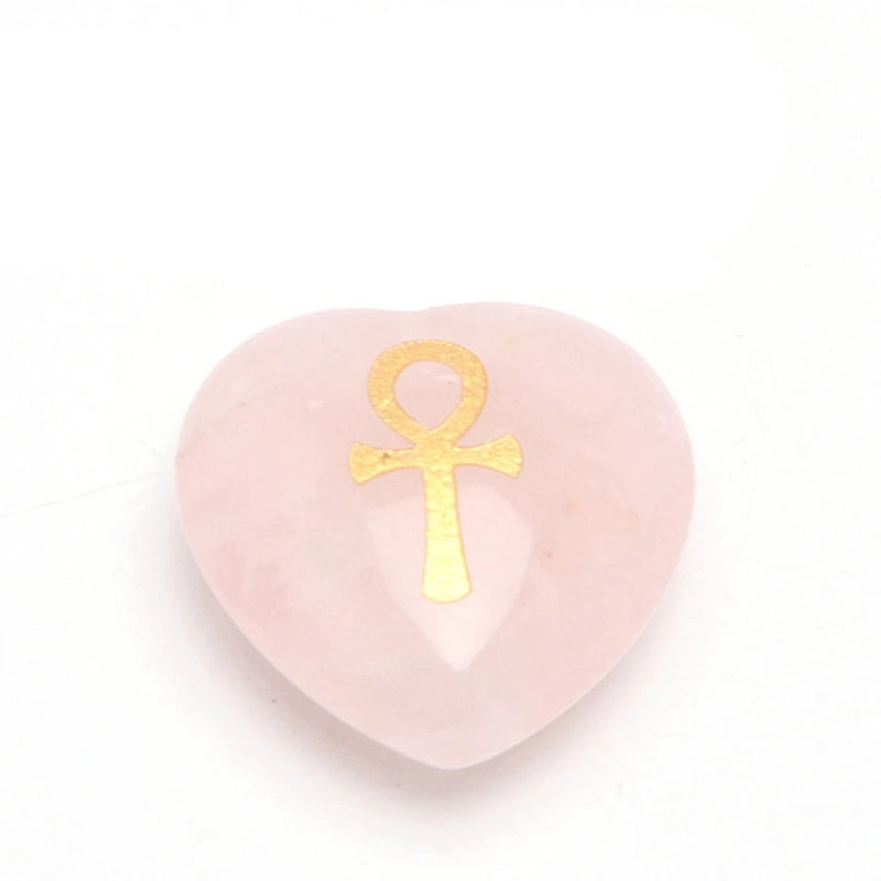 Engraved Egyptian Ankh Cross Reiki Healing Crystal Jewelry