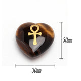 Engraved Egyptian Ankh Cross Reiki Healing Crystal Jewelry