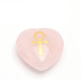 Engraved Egyptian Ankh Cross Reiki Healing Crystal Jewelry