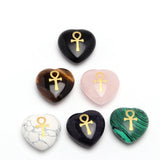 Engraved Egyptian Ankh Cross Reiki Healing Crystal Jewelry