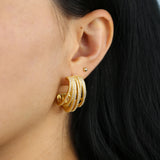 Colorful Cz Circle Hoop Earrings Wrap for Women