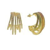 Colorful Cz Circle Hoop Earrings Wrap for Women