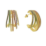 Colorful Cz Circle Hoop Earrings Wrap for Women