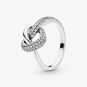 925 Silver Heart Knot Ring for Women DIY Anniversary
