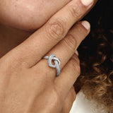 925 Silver Heart Knot Ring for Women DIY Anniversary