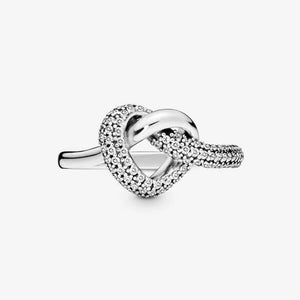 925 Silver Heart Knot Ring for Women DIY Anniversary
