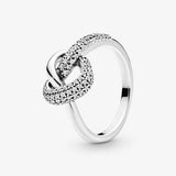 925 Silver Heart Knot Ring for Women DIY Anniversary