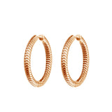 925 Silver Rose Charm Hoop Earrings for Women