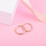 925 Silver Rose Charm Hoop Earrings for Women